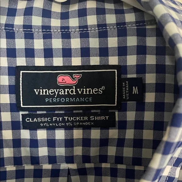 Vineyard Vines Royal Blue Gingham Button-Down Shirt - Picture 2 of 7